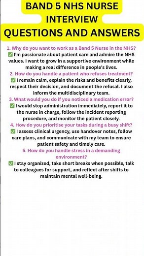 NHS Band 5 Nurse Interview Questions and Answers #interview #nhs #nhsnurse #nurse #nurseroles #short