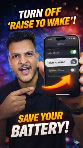 Ankit Sharma on Instagram: "Your iPhone battery drains fast because of this one setting. Turn it off now 🔋 . . iphone battery saving, iphone battery tips, raise to wake iphone, iphone hidden feature, iphone tricks, ios battery tips, iphone battery drain fix, iphone power saving, iphone settings trick, iphone hacks, iphone display battery, ios hidden trick, tech reels, iphone users, smartphone tips, ios tips, battery optimization iphone . . . #iPhoneTips #BatterySaving #iPhoneTricks #iOSHacks #t