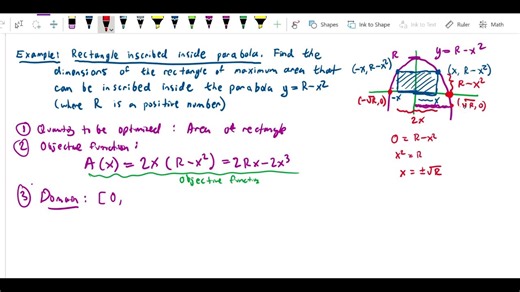 Applied Optimization - Rectangle inscribed in parabola