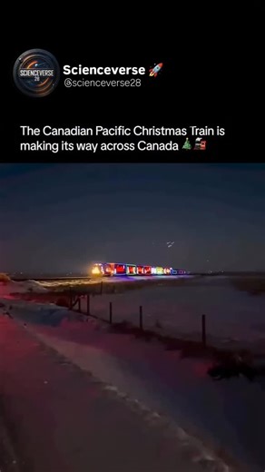 ꜱᴄɪᴇɴᴄᴇᴠᴇʀꜱᴇ🚀 on Instagram: "The Canadian Pacific Christmas Train is one of the most magical holiday traditions in North America. Every winter, the train is covered in thousands of lights and bright decorations as it travels across Canada and parts of the U.S., stopping in towns along the way to put on concerts and raise money and food for local communities. People line the tracks just to watch it roll in - glowing, music playing, and the whole train shining like a moving Christmas display. It'