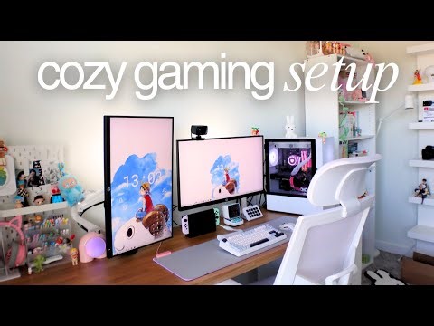 building my dream cozy desk setup for gaming & productivity ☁️