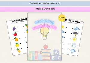 40-page Printable Matching Worksheets for Kids | Fun Activities for Letter, Number, Shape & Colour Recognition | Cognitive Development - Etsy