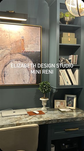 Project Mini Reni (Finale) If you remember a few weeks ago I shared my office space with you before the remodel. [If you missed it you can find it below in a post labeled Project Mini Reni (Part 1)] “I am in love!” I always knew so much potential in this square footage was under utilized, but wow! When I designed the idea of how I wanted my office to function, I honestly couldn’t grasp the grandeur and jaw dropping beauty it would exude as well! Elizabeth Design Studio got a much needed upgrade 