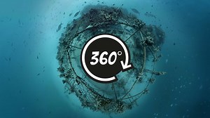 360° | Biorock Reef Restoration (underwater video 4K)
