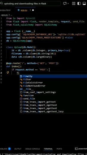 #coding part 8 of uploading and downloading files using flask framework
