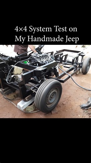 2.4K views | Testing the 4WD system on my fully hand-built 4×4 Jeep. The chassis is up on jacks and the engine is running while all four wheels spin perfectly. Every part is custom-fabricated, and moments like this make the build worth it. More updates coming soon! #4x4Jeep #Handmade4x4 #JeepFabrication #4WDSystem #CustomBuild #BuilderLifestyle #OffRoadMechanics #GarageEngineering #FabricatorLife #FBLifestyle | Adventure Builders | Facebook