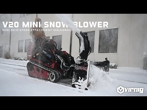 V20 Mini Skid Steer Snow Blower Walkaround | Mini and Mighty Snow Control