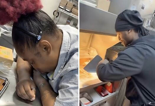 McDonald's Customers Make Their Own Food While The Manager Falls Asleep And Starts Drooling!