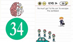 Brain Test Level 34 He must get to his car