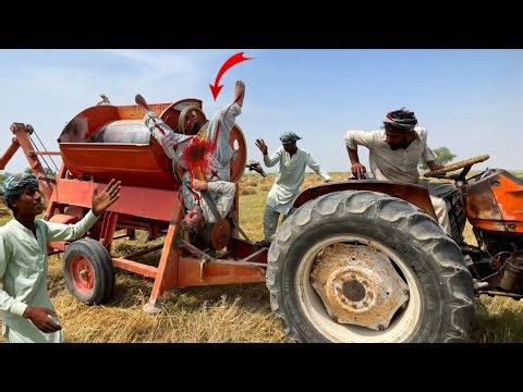 Fiat 480 Tractor With Thresher Machine Wheat Harvesting Fails |Old & Unique Techniques Of Harvesting