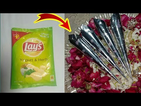 How to make Mehndi cone || With the help of Lays paper
