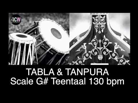 Tabla and Tanpura Scale G# | Teen Taal (130 bpm) madhya laya with Tanpura scale G sharp
