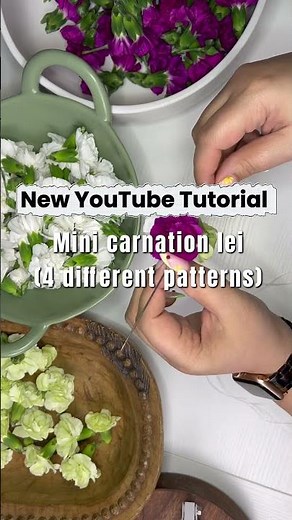 New tutorial! Learn 4 different patterns in this mini carnation lei-making tutorial #leimaking
