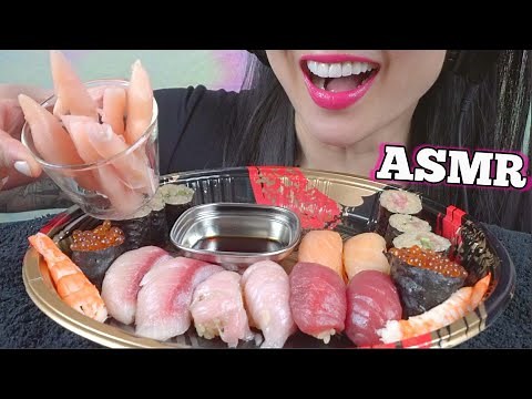 ASMR SUSHI PLATTER + WHOLE GINGER (EATING SOUNDS) NO TALKING | SAS-ASMR