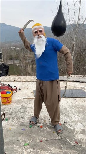 P2 Amazing old man so cool Sword attack with balloon #viral #youtubeshorts #balloon