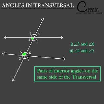 TRANSVERSAL: Pair of interior angles on same side of transversal | CREATA CLASSES