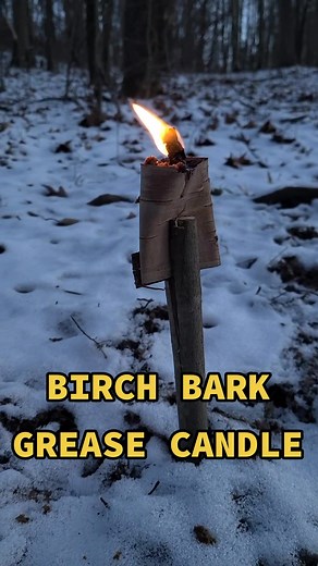 DIY Birch Bark Grease Candle for Survival | Outdoor Camping