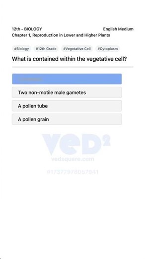 Biology 12th Vegetative Cell Contents Explained