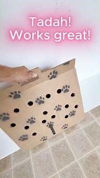 DIY Cat Carrier Using a Cardboard Box #DYIcatcrafts #cardboardcattoys