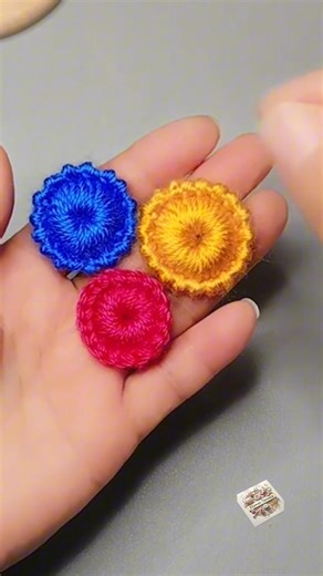 Small Crochet Button Ornament Tutorial ✨ #crochet #shortsvideo
