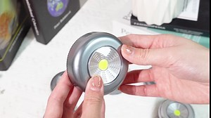 Macarrie 24 Pcs Push Tap Light 2.68" Mini Night Touch LED Puck Lamp Wireless Portable Under Cabinet 60 Lumens Battery Operated Stick On Lights for Counter Wall Closet Kitchen(Silver)