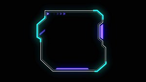 Download Abstract hi-tech HUD sci-fi display interface frame digital technology element on black background for free