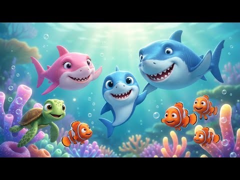 Little Baby Shark Family Song | Fun Underwater Nursery Rhymes & Kids Songs