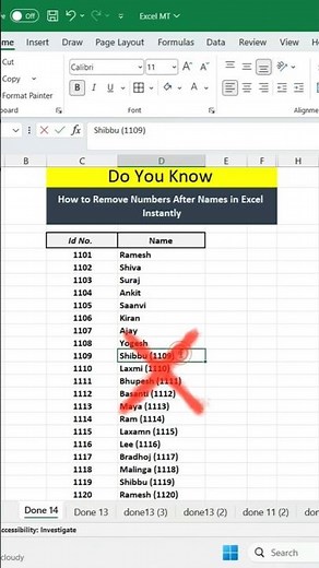 How to Remove Numbers After Names in Excel Instantly! ⚡ #excel #vlookup