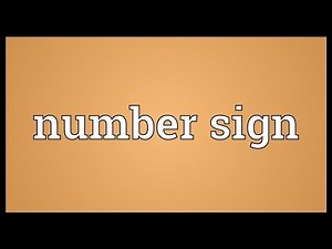 Number sign Meaning