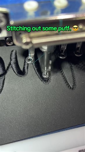 Stitching out some puff lettering. 😎 www.greedystitches.com #embroiderybusiness #embroiderymachine #embroidery #embroiderytips #embroiderydigitizer