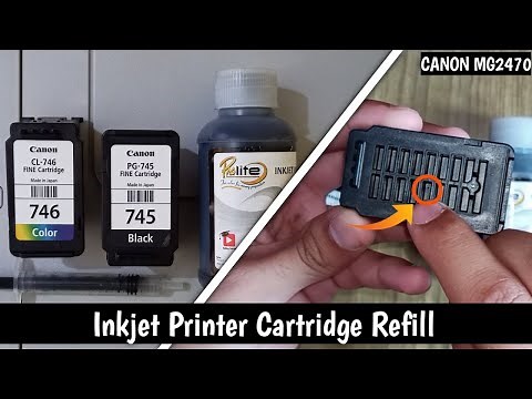 How to fill ink in Canon Pixma Mg 2470/2570s 745s Cartridge in easy steps। Reset Canon Printer