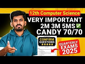 🚀 12th Computer Science Quarterly Exam Important Questions | Must-know for Top Marks! 💻📚