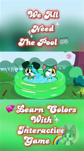 Colorful swimming pool! Princess vs zombies color challenge #forkids #purrpurr