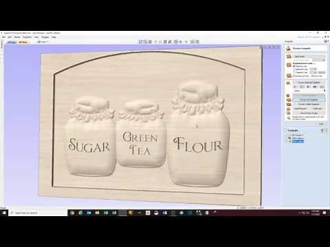 Demo VCarve Pro / Aspire How to Add letters to 3D modela STL CNC files and adding a dish.