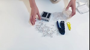 RJ45 Crimp Tool Cable Tester Kit,All-in-one Stripper Cutter Crimper Tool for RJ45 Cat6 Cat5 Pass-Thru Connectors,with 50PCS RJ45 Connectors, 50PCS Covers,1 Network Cable Tester and 1 Wire Stripper