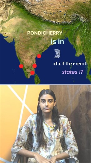 1 Union Territory, 3 States, 4 Districts. Geography just got weird. 📍🇮🇳 #facts #pondicherry