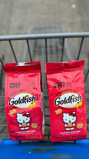 149K views · 48 reactions |  RUN TO WALMART!! I just spotted these Hello Kitty Goldfish and they’re SO CUTE! They are Strawberry Shortcake flavored and feature adorable little Hello Kitty shapes! #walmart #walmartfinds #hellokitty #hellokittyaddict | Walmart Gems | Facebook