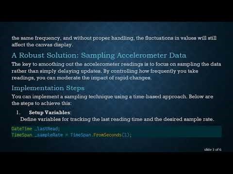 Smoothing Out Accelerometer Values for a Steady Canvas Display