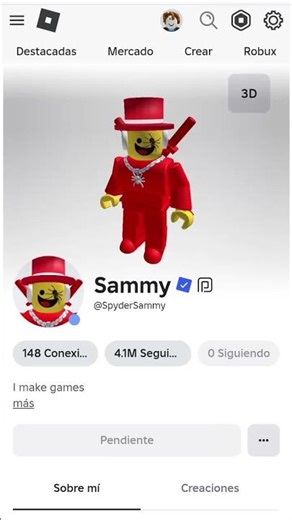 escribe Roblox Sammy y te sale el verdadero