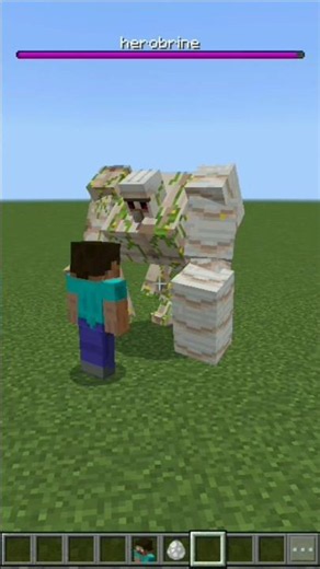 HEROBRINE VS MUTANT IRON GOLEM #shorts #trending