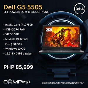 The Dell G5 5505 gaming laptop features a dual-fan cooling system to help spread out heat and keep your system responsive and cool during intense gameplay. ⌨ Order via Complink Official ViberStore  (https://bit.ly/ComplinkViberStore) or visit our branches now!  | Complink | Facebook
