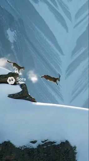 NatGeo Style Snow Leopard and Antelope Fall From a Himalayan Ridge in High Stakes Hunt