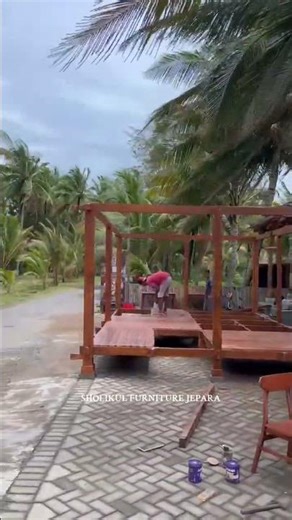 Proses Pemasangan Gazebo 4m x 6m kayu jati #shortvideo