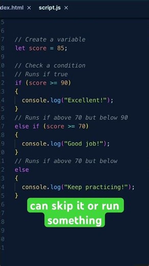 How If Statements Work in JavaScript #JavaScript #LearnToCode #CodingBasics #WebDev #CodeShorts