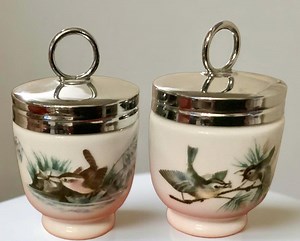 Vintage Royal Worcester 2 Porcelain Egg Coddler’s 1 Pair of Birds Made in England - Etsy