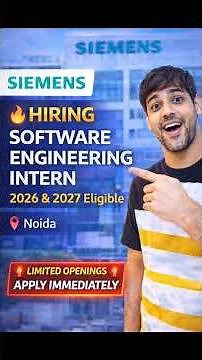 Siemens Hiring Software Engineering Intern 2026 & 2027 🔥 Limited Openings | Apply Now