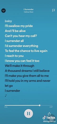 Celine Dion - I Surrender Lyrics Video