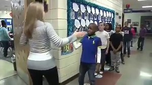 'Best teacher ever' has a special handshake for every pupil 😀 | Newsflare