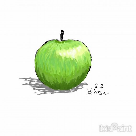 簡単に描けるりんごの描き方#イラスト #中一