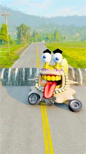 Speed Bump vs Monster Head 💥 Insane Car Crash | BeamNG.Drive #beamngdrive #shorts